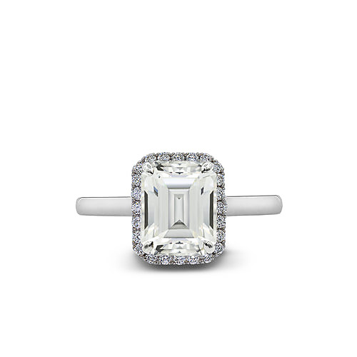 Emerald cut diamond ring